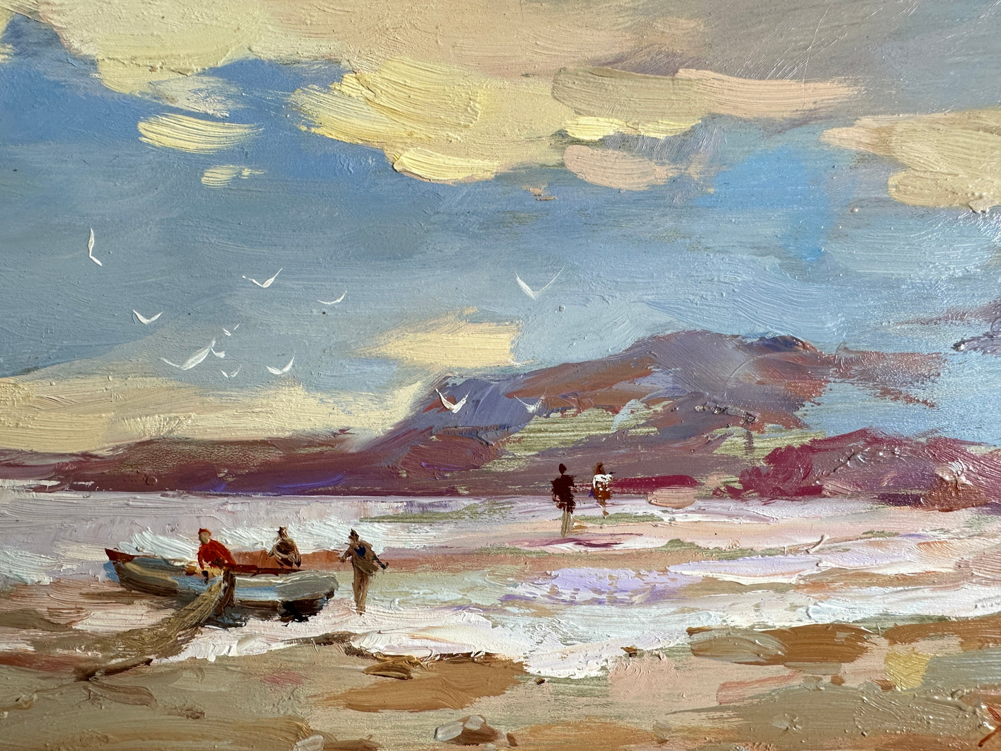 ORIGINAL PAINTING, modern painting, oil painting, impressionism, landscape, seascape, After fishing, artist Y. Suprunchuk