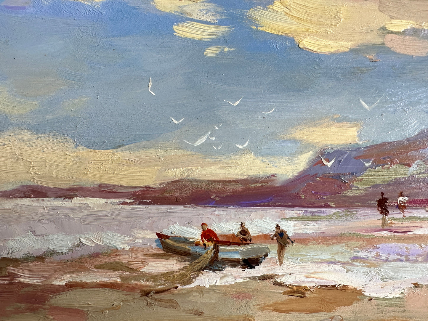 ORIGINAL PAINTING, modern painting, oil painting, impressionism, landscape, seascape, After fishing, artist Y. Suprunchuk