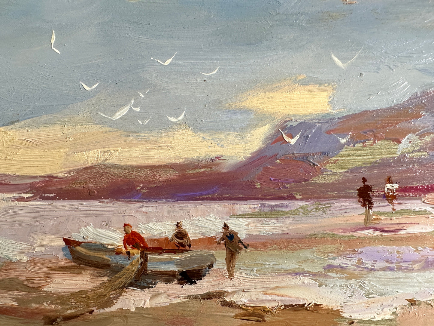 ORIGINAL PAINTING, modern painting, oil painting, impressionism, landscape, seascape, After fishing, artist Y. Suprunchuk