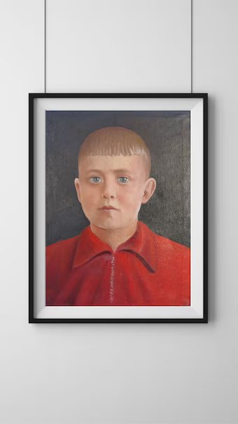 VINTAGE PAINTING, oil painting, wall art, socialist realism, portrait, male portrait, A little boy, artist A. Chernov