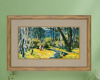 Original painting, ukrainian painting, vintage, wall art, impressionism, landscape, Autumn colors, artist M. Andriychuk