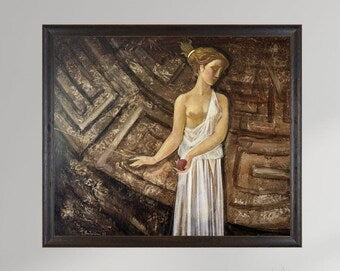 VINTAGE PAINTING, oil painting, socialist realism, portrait, vintage painting of woman, Ariadne, artist T. Andriychuk