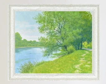 VINTAGE ORIGINAL PAINTING, oil painting, ukrainian painting, impressionism, landscape, Summer day, artist V. Savenets