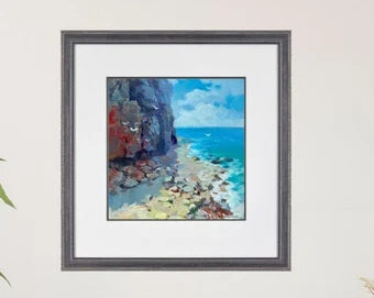 ORIGINAL PAINTING, modern painting, oil painting, impressionism, landscape, seascape, On the seashore,  artist Y. Suprunchuk