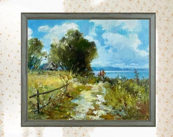 ORIGINAL PAINTING, modern painting, oil painting, landscape, impressionism, Summer, On the meadow, artist Yu. Suprunchuk