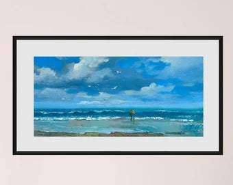 ORIGINAL PAINTING, modern painting, oil painting, impressionism, landscape, seascape, A walk along the seashore, artist Yu. Suprunchuk