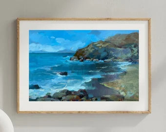 ORIGINAL PAINTING, modern painting, oil painting, impressionism, landscape, seascape, On the seashore,  artist Y. Suprunchuk