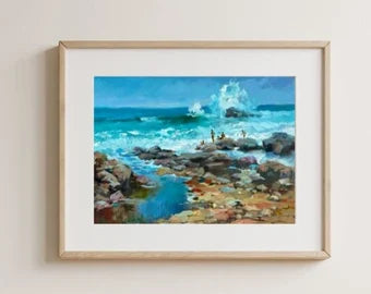 ORIGINAL PAINTING, modern painting, oil painting, impressionism, landscape, seascape, On the seashore,  artist Y. Suprunchuk