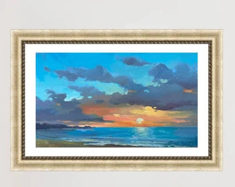 ORIGINAL PAINTING, modern painting, oil painting, impressionism, landscape, seascape, Sunset, artist Y. Suprunchuk