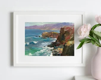 ORIGINAL PAINTING, modern painting, oil painting, impressionism, landscape, seascape, Rocky shore, artist Y. Suprunchuk