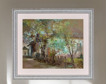 Original oil painting, gift for her, ukrainian painting, vintage, wall art, impressionism, landscape, Spring day, artist Y. Suprunchuk