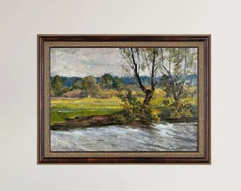 VINTAGE ORIGINAL PAINTING, oil painting, socialist realism, vintage, impressionism, landscape, Sunny day, 1993, artist N. Rabotyagov