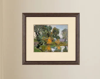 Original painting, ukrainian painting, vintage, wall art, impressionism, landscape, Autumn day, artist M. Andriychuk