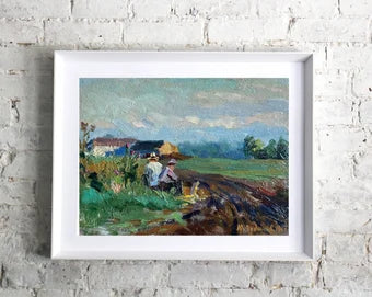 Original painting, ukrainian painting, wall art, impressionism, landscape, rural landscape, En plein air, artist Yu. Chudinov