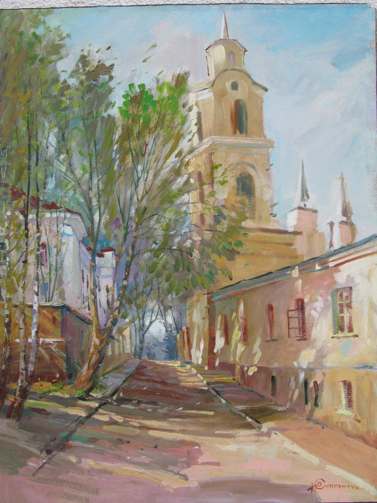 ORIGINAL PAINTING, modern painting, oil painting, impressionism, landscape, cityscape, City streets, artist Y. Suprunchuk