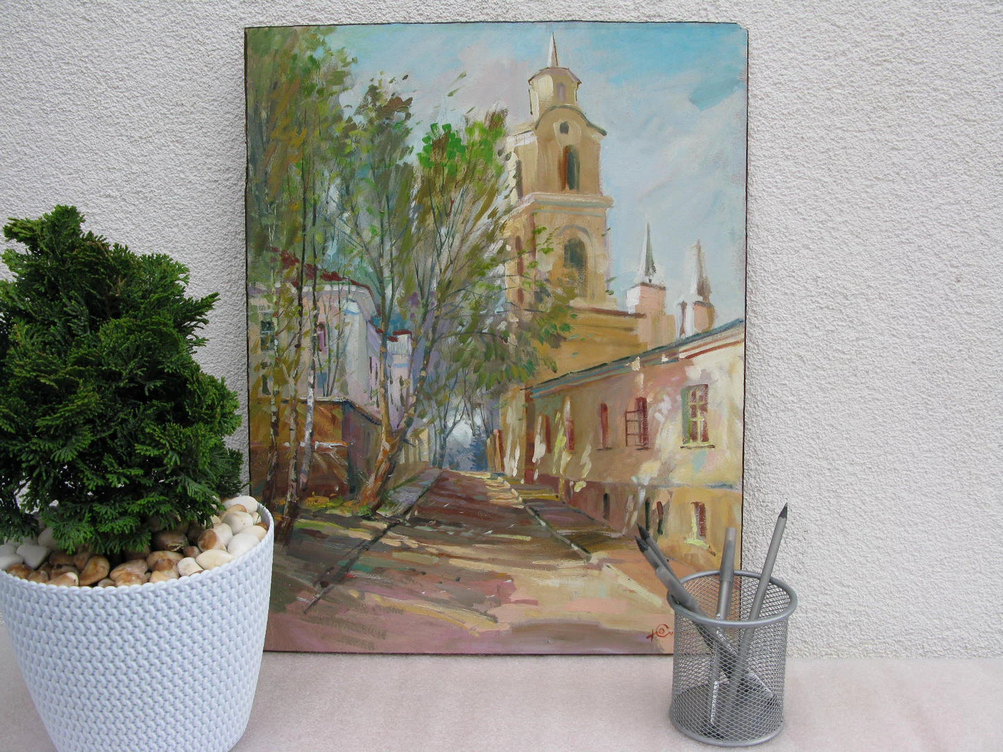 ORIGINAL PAINTING, modern painting, oil painting, impressionism, landscape, cityscape, City streets, artist Y. Suprunchuk