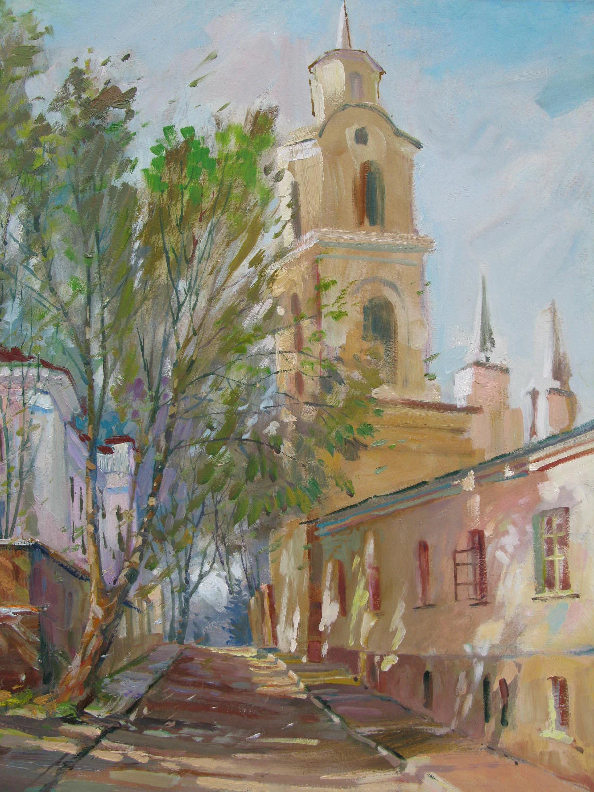 ORIGINAL PAINTING, modern painting, oil painting, impressionism, landscape, cityscape, City streets, artist Y. Suprunchuk