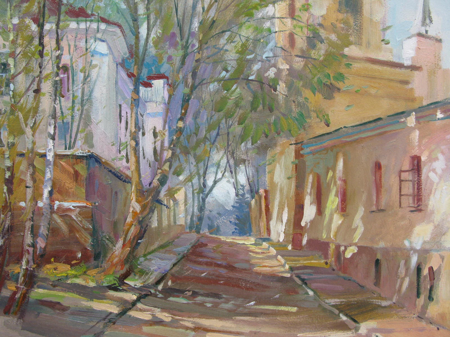 ORIGINAL PAINTING, modern painting, oil painting, impressionism, landscape, cityscape, City streets, artist Y. Suprunchuk