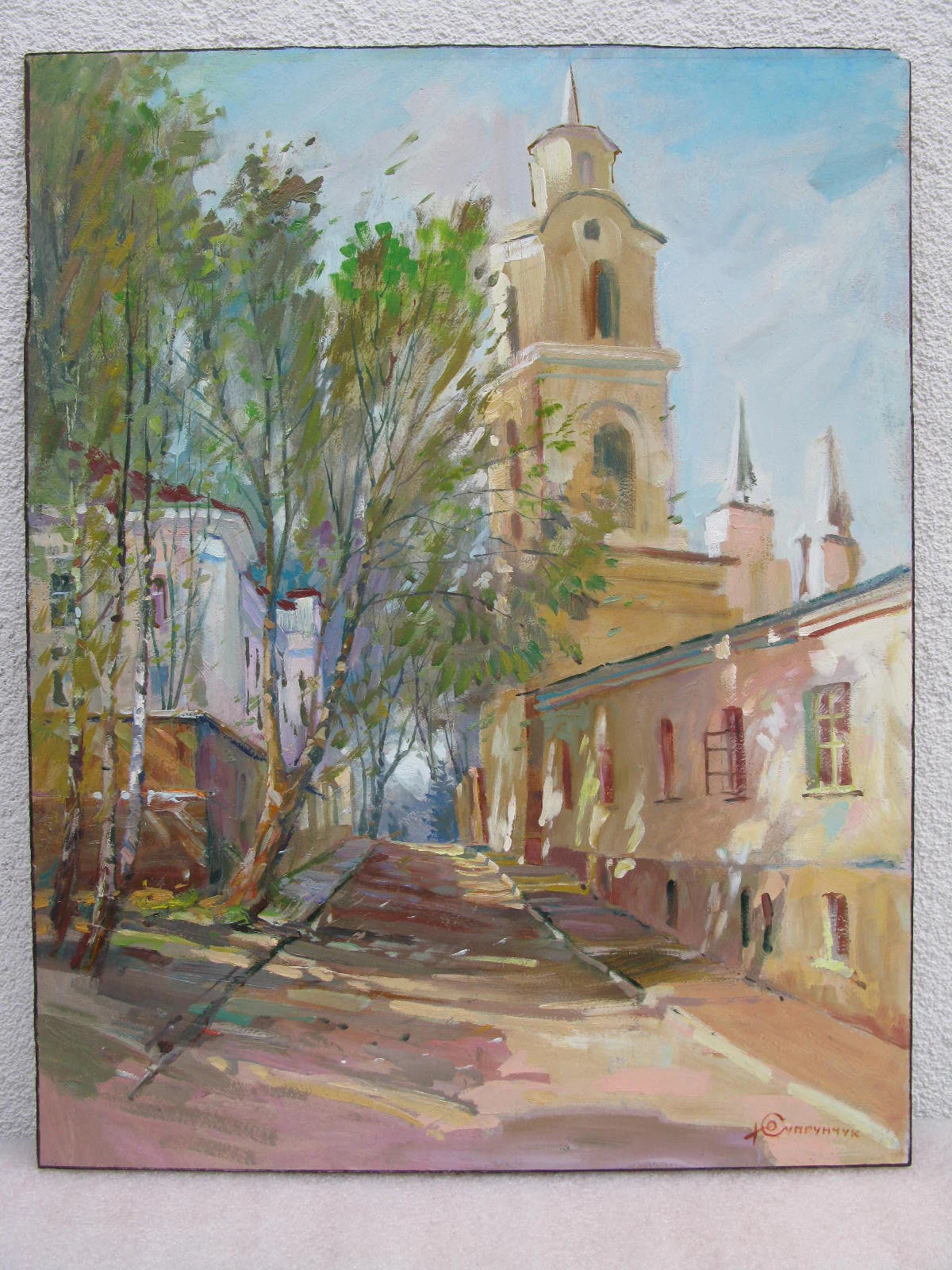 ORIGINAL PAINTING, modern painting, oil painting, impressionism, landscape, cityscape, City streets, artist Y. Suprunchuk