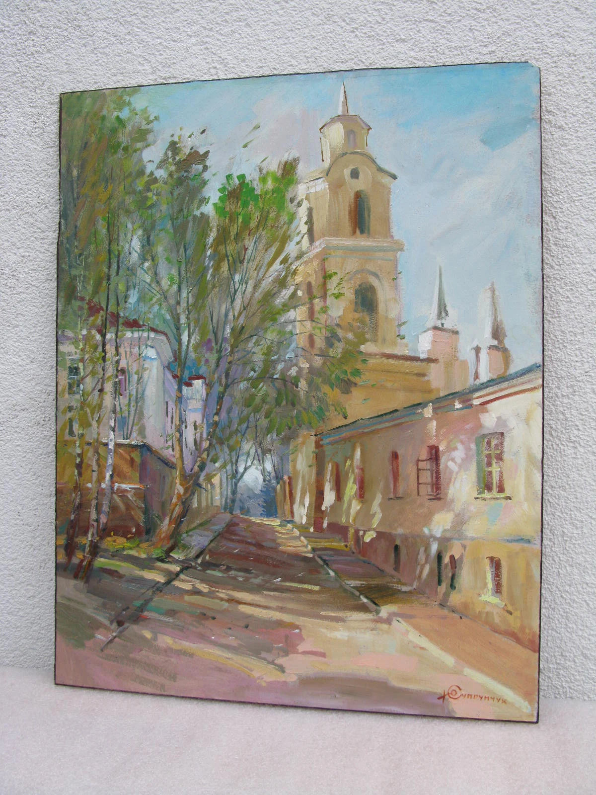 ORIGINAL PAINTING, modern painting, oil painting, impressionism, landscape, cityscape, City streets, artist Y. Suprunchuk