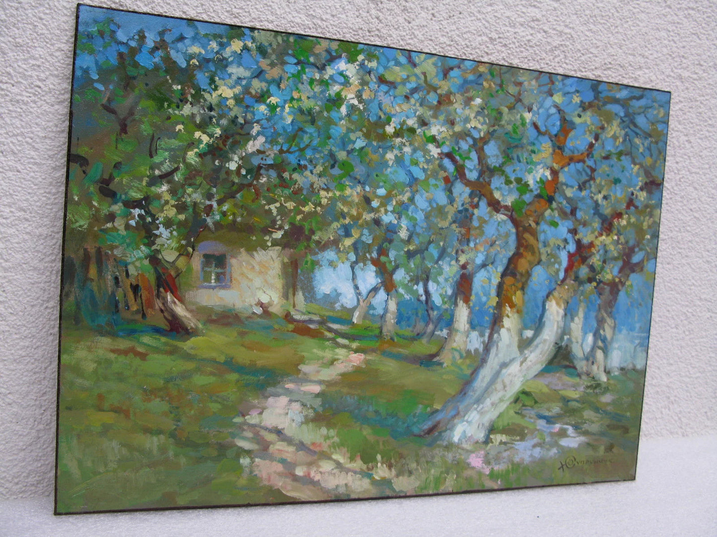 ORIGINAL PAINTING, vintage realism, modern painting, oil painting, impressionism , landscape, Spring bloom, 2022, artist Y. Suprunchuk