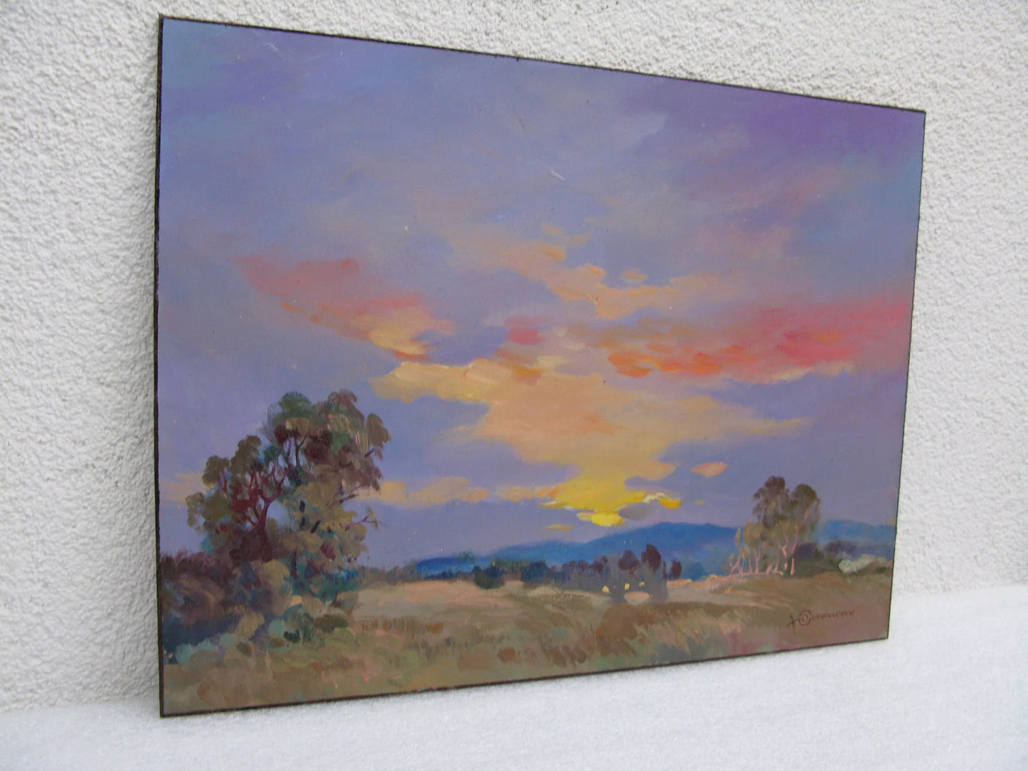 ORIGINAL PAINTING, vintage realism, modern painting, oil painting, impressionism , landscape, Evening, Sunset, 2022, artist Y. Suprunchuk