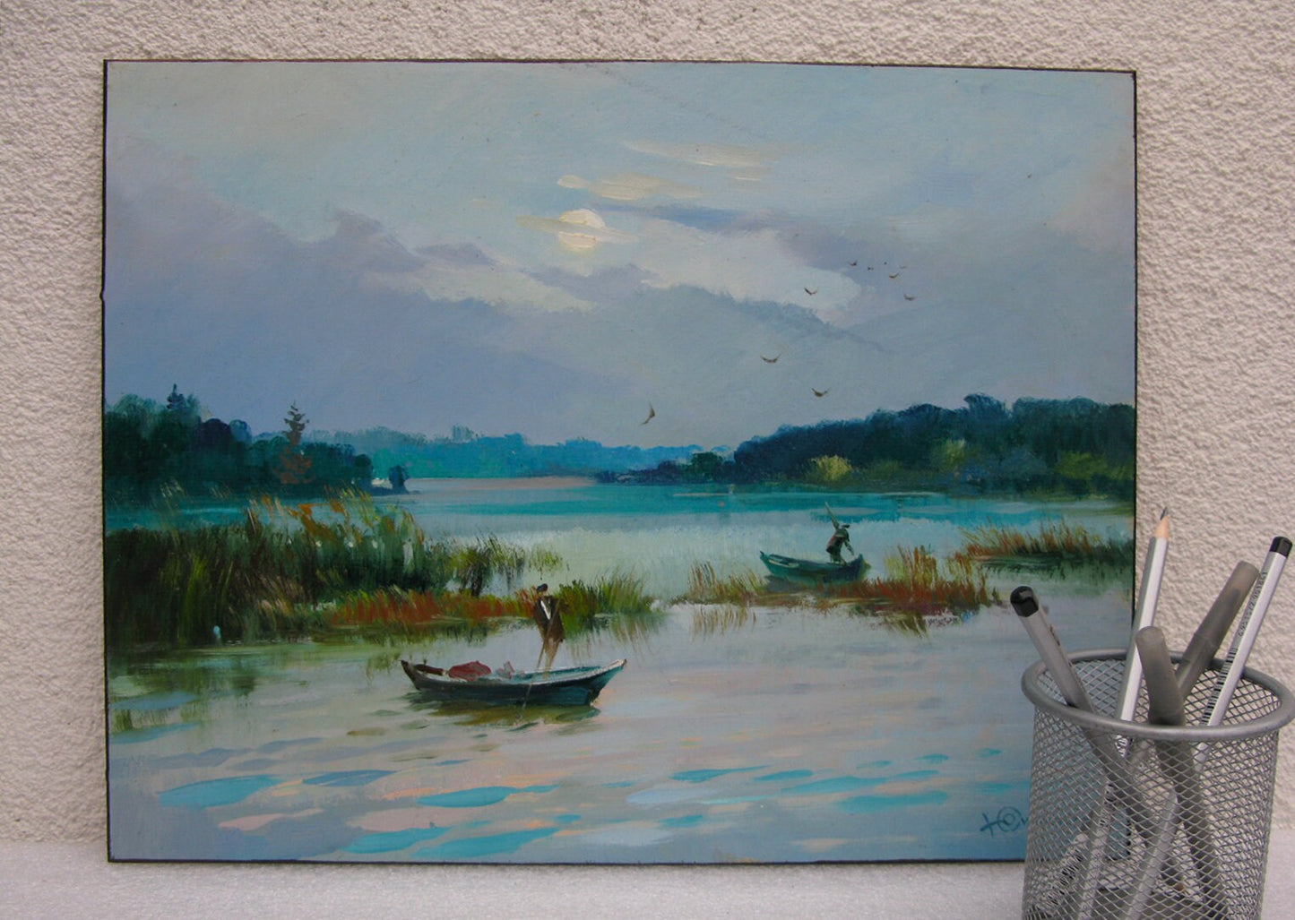 ORIGINAL PAINTING, vintage realism, modern painting, oil painting, impressionism , landscape, Calm, Quiet place, 2022, artist Y. Suprunchuk