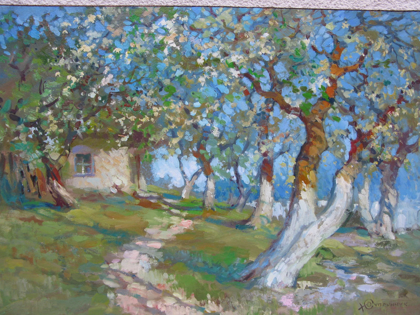 ORIGINAL PAINTING, vintage realism, modern painting, oil painting, impressionism , landscape, Spring bloom, 2022, artist Y. Suprunchuk