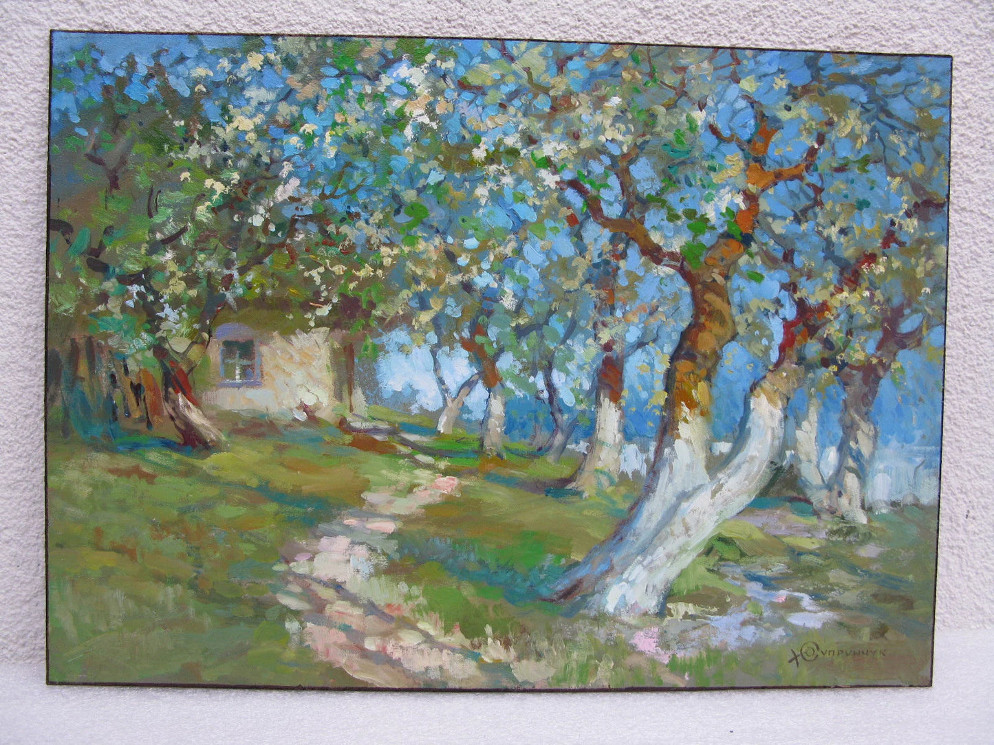 ORIGINAL PAINTING, vintage realism, modern painting, oil painting, impressionism , landscape, Spring bloom, 2022, artist Y. Suprunchuk