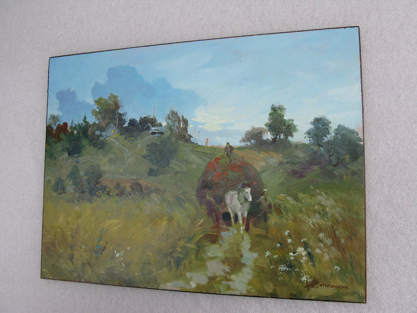 ORIGINAL PAINTING, modern painting, oil painting, impressionism, landscape, rural landscape, Tough day, 2020s, artist Y. Suprunchuk