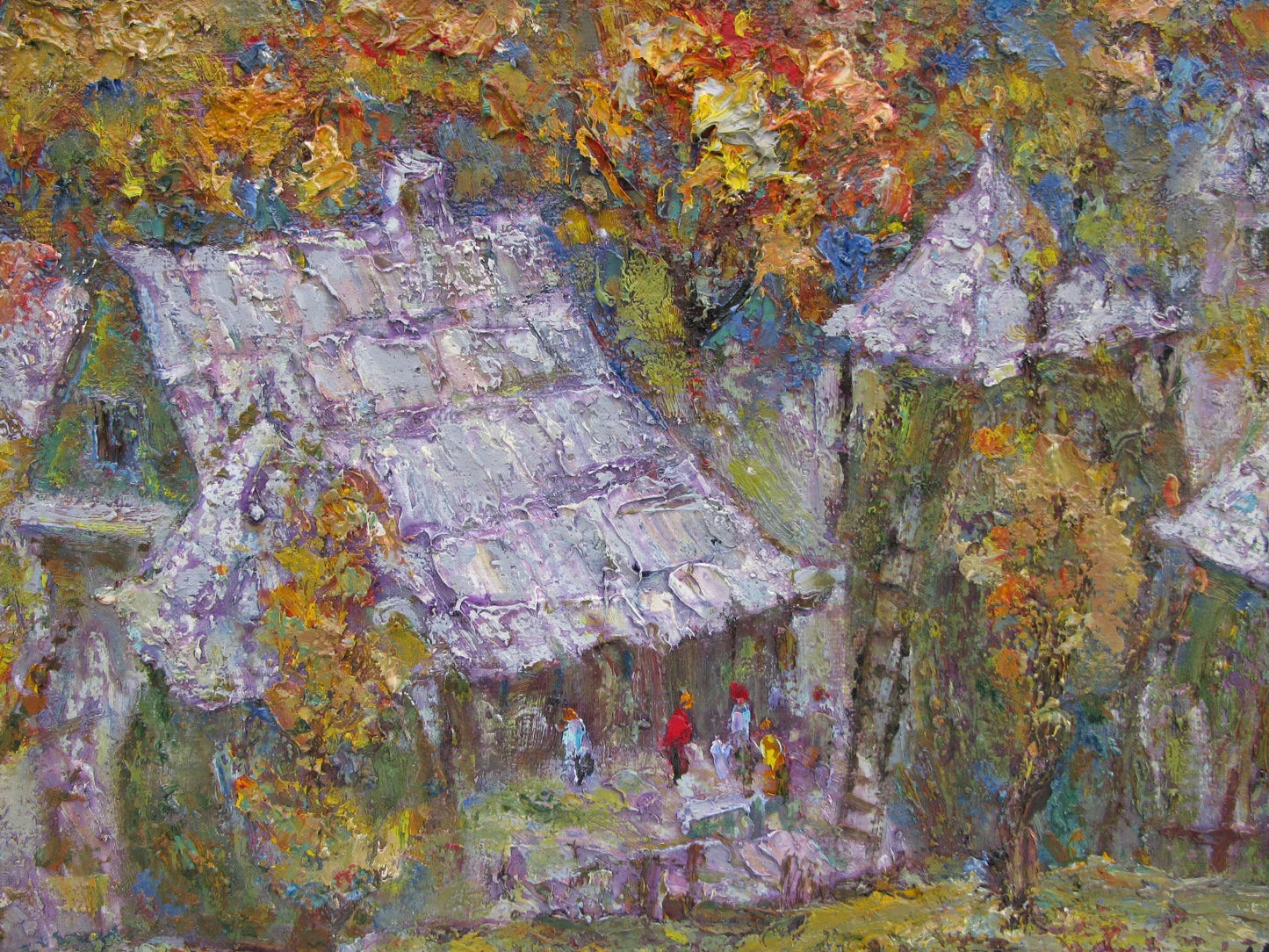 ORIGINAL PAINTING, oil painting, vintage realism, modern painting, impressionism, Village in the Carpathians, 2014, artist V. Kirilkov