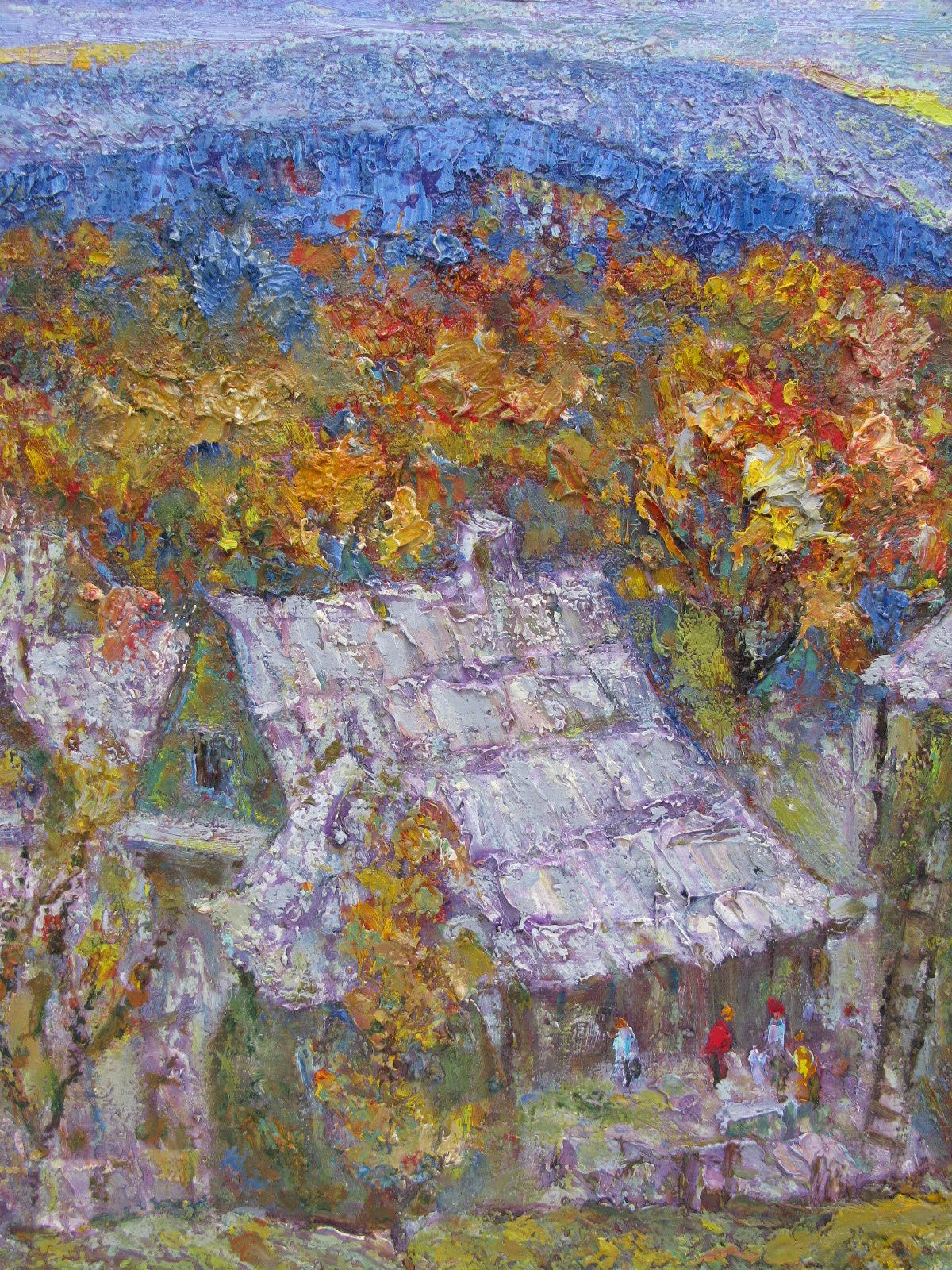 ORIGINAL PAINTING, oil painting, vintage realism, modern painting, impressionism, Village in the Carpathians, 2014, artist V. Kirilkov