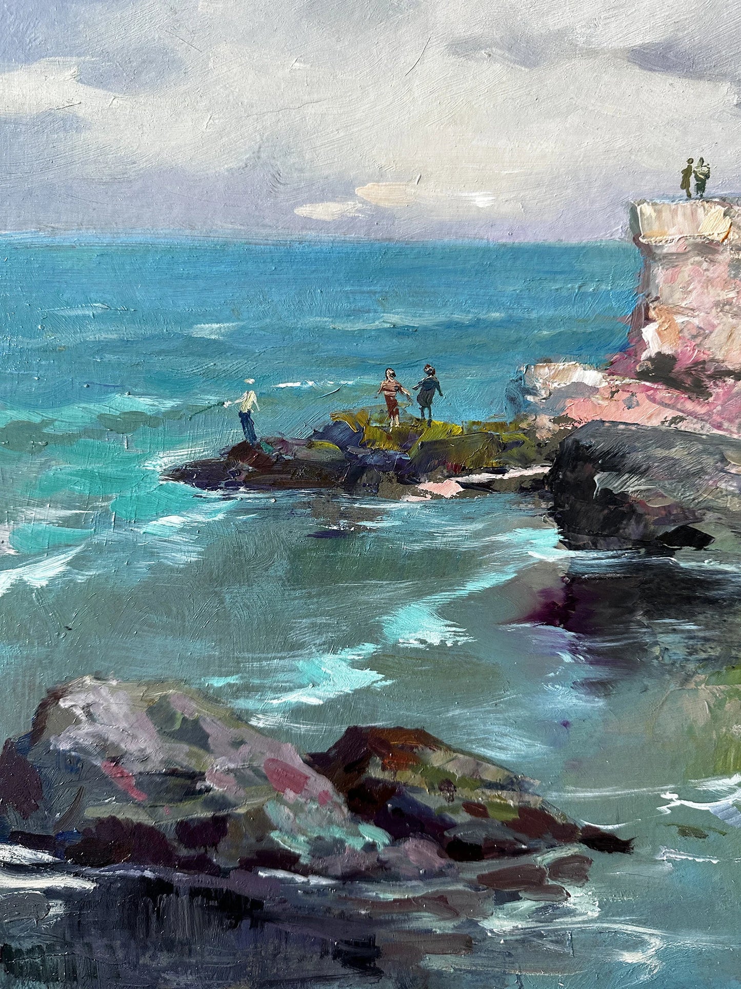 ORIGINAL PAINTING, vintage realism, modern painting, oil painting, impressionism, landscape, seascape, rocky shore, 2020s, Y. Suprunchuk