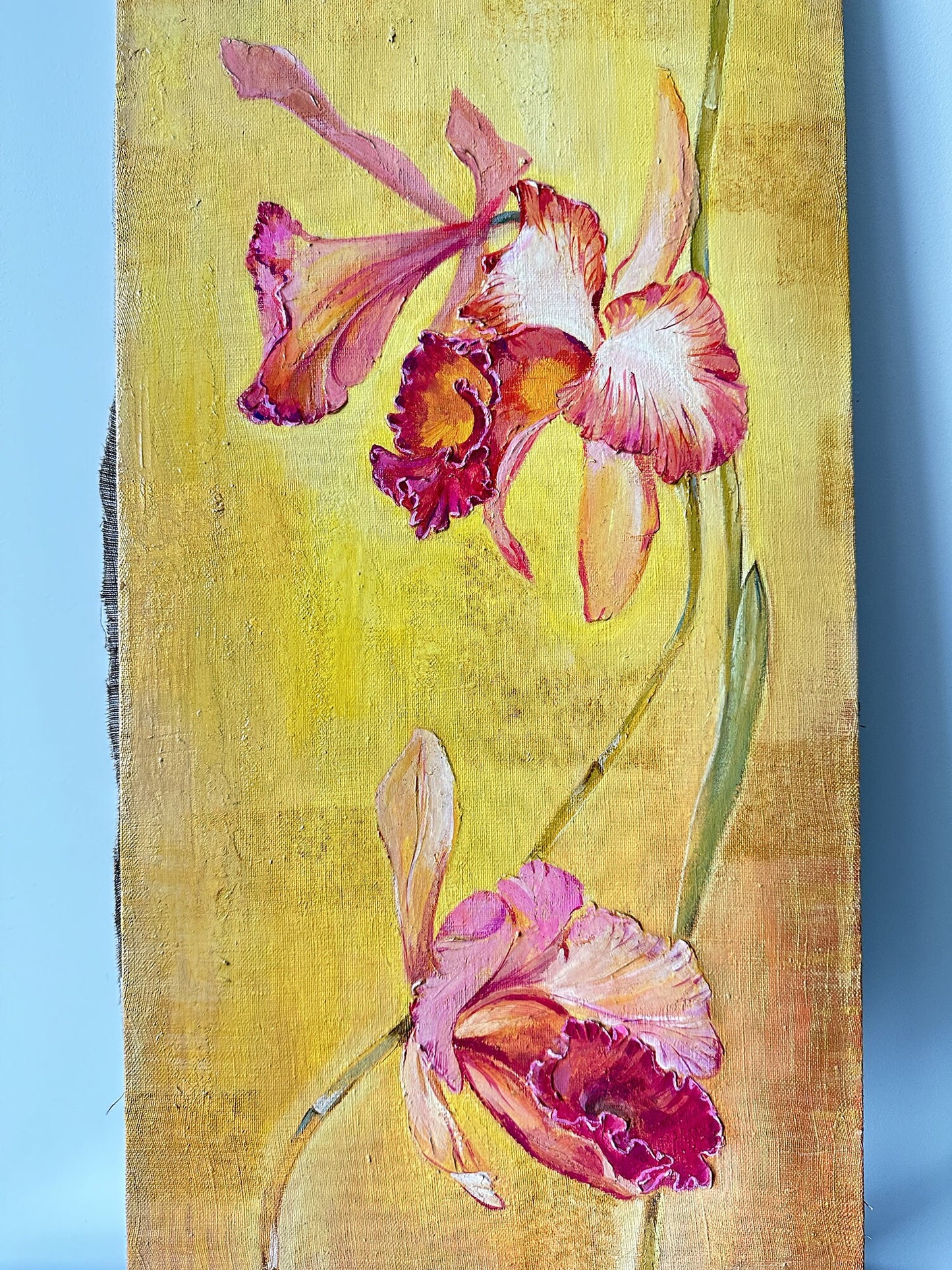 VINTAGE ORIGINAL PAINTING, oil painting, vintage realism, modern painting, impressionism, flowering, Flower, 2007, artist V. Savenets