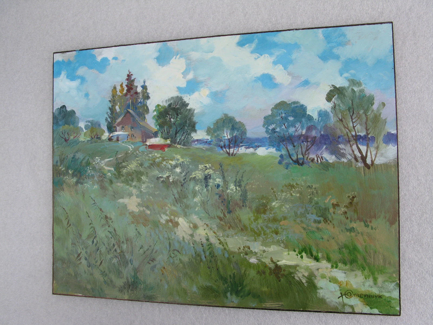 ORIGINAL PAINTING, ukrainian painting, modern painting, oil painting, impressionism, landscape, rural landscape, Cool day, Y. Suprunchuk