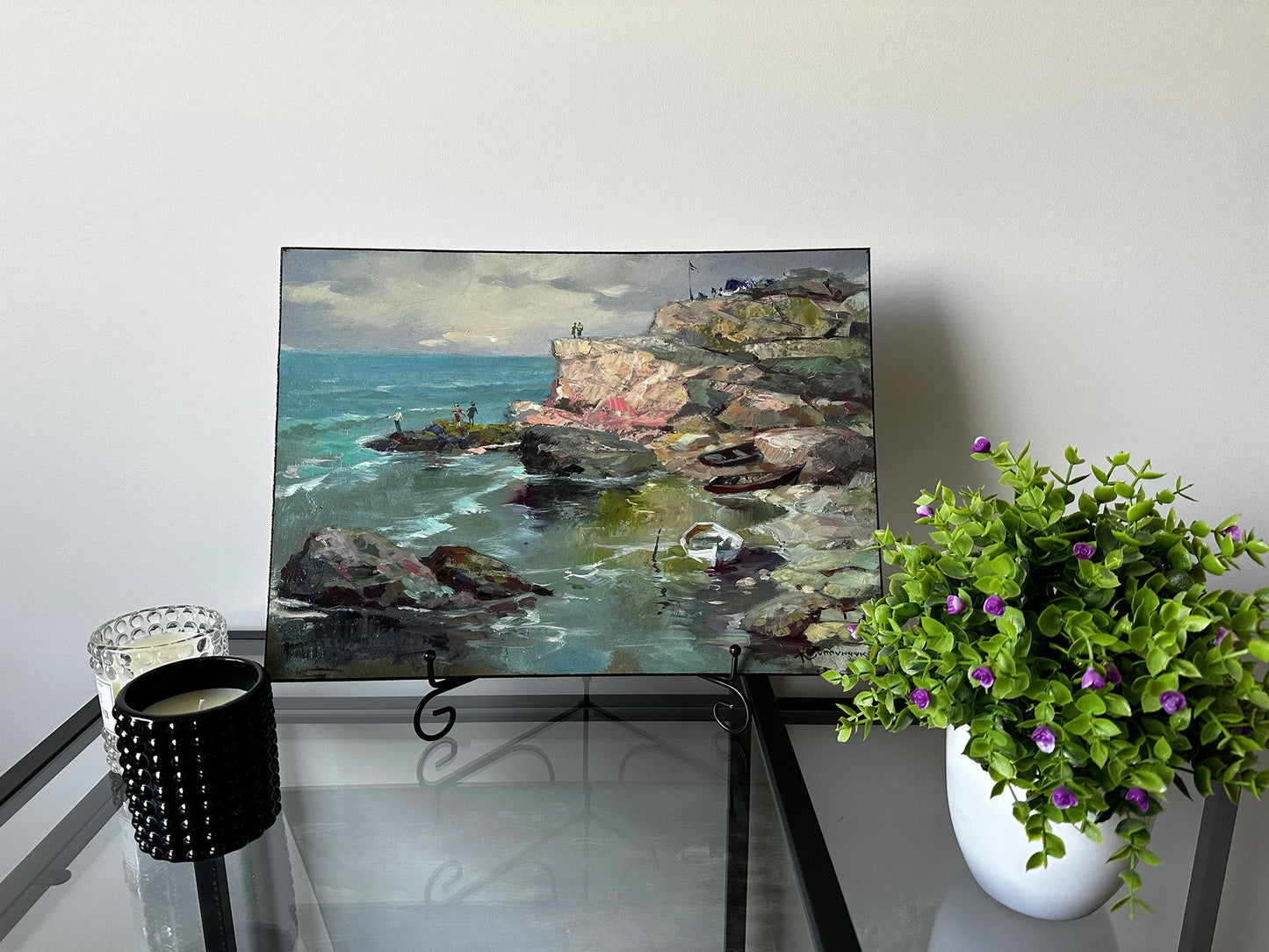 ORIGINAL PAINTING, vintage realism, modern painting, oil painting, impressionism, landscape, seascape, rocky shore, 2020s, Y. Suprunchuk