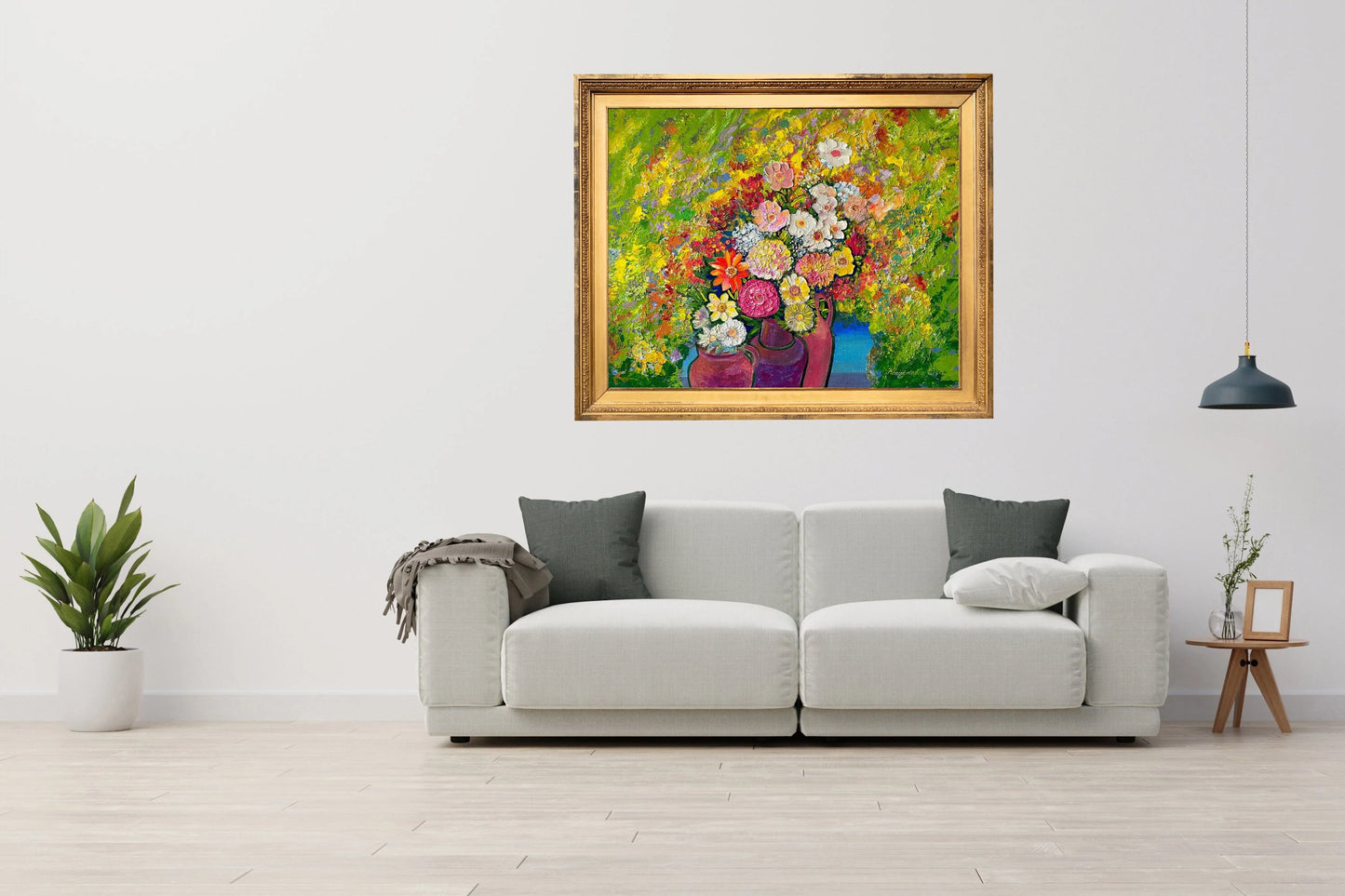 Flower painting, wall art, vintage painting, ukrainian art, Flowers, artist S. Kostukevich