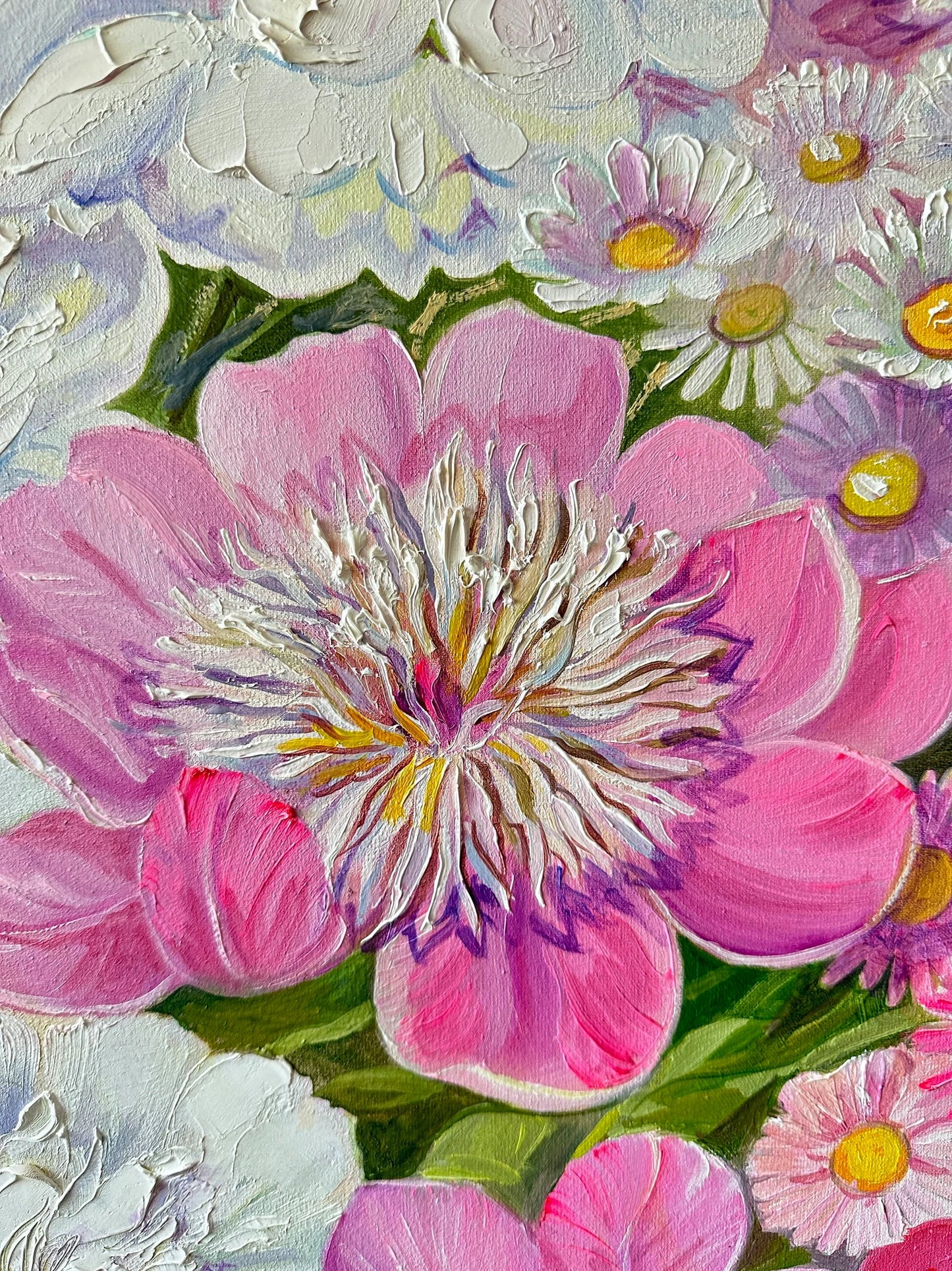 ORIGINAL PAINTING, oil painting, ukrainian painting, vintage realism, modern painting, still life, Peony paradise, artist S. Kostukevych