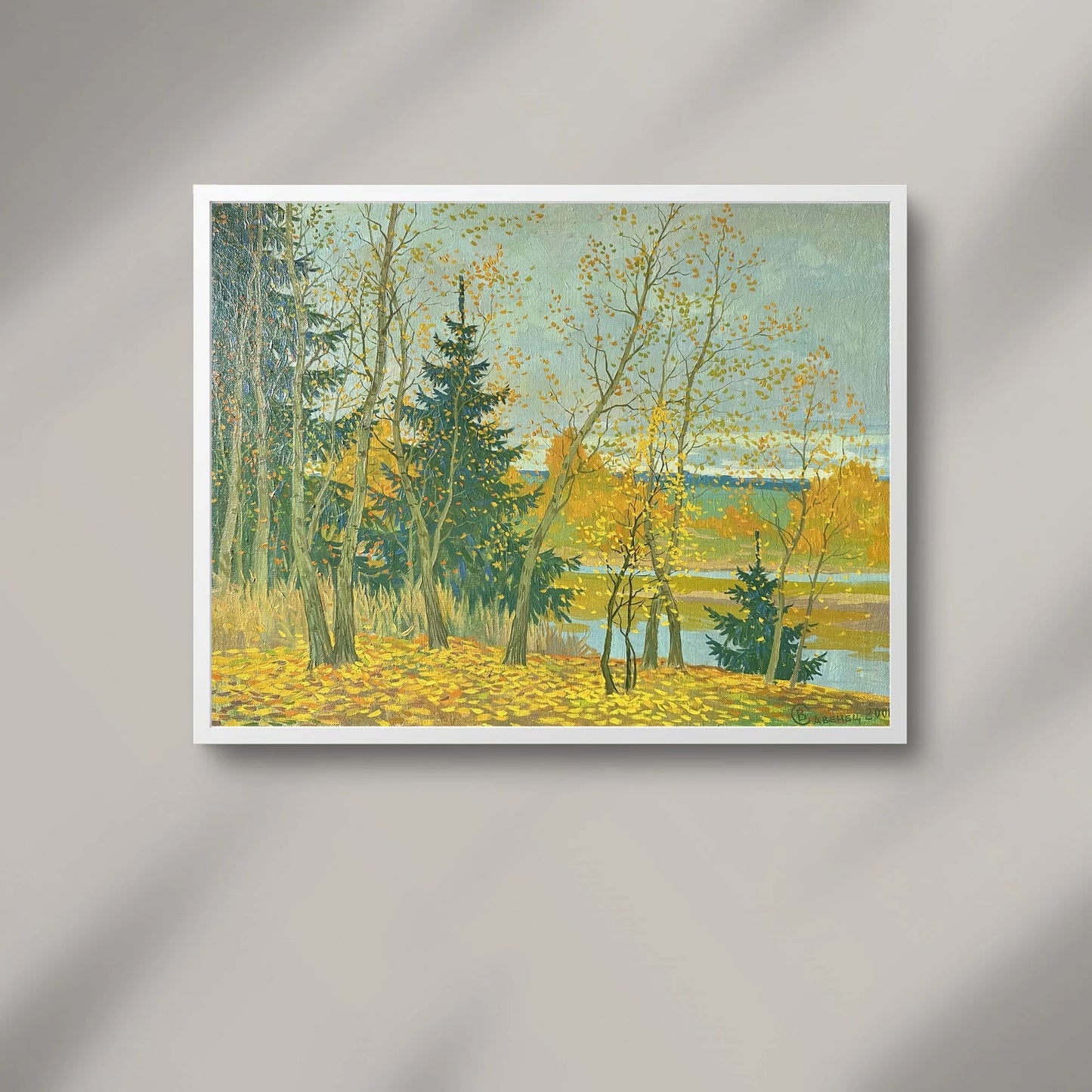 VINTAGE ORIGINAL PAINTING, oil painting, ukrainian painting, modern painting, impressionism, landscape, Autumn coolness, artist V. Savenets