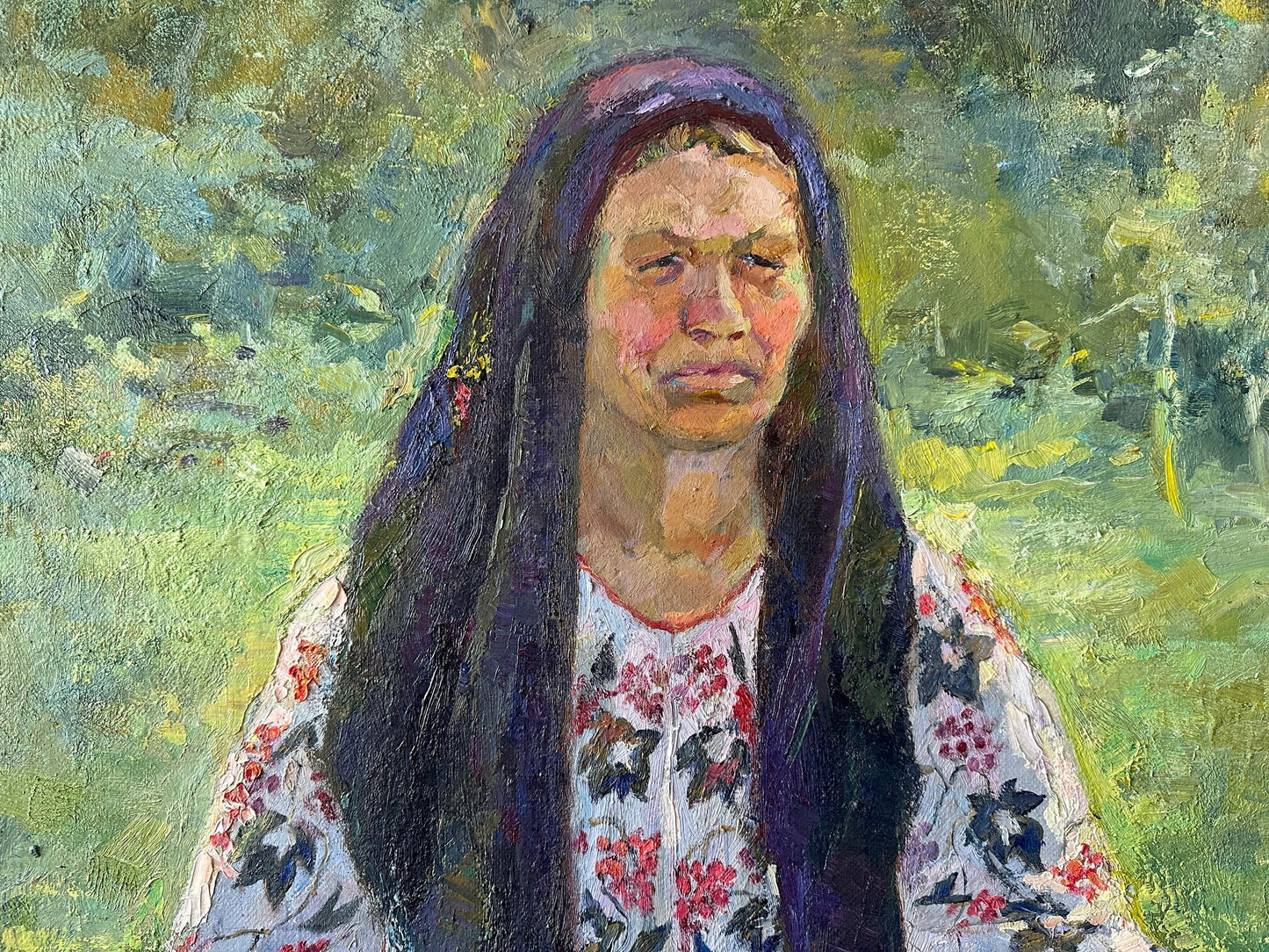 Original oil painting, gift, ukrainian painting, vintage, wall art, impressionism, portrait, Grandmother, artist O. Titarenko