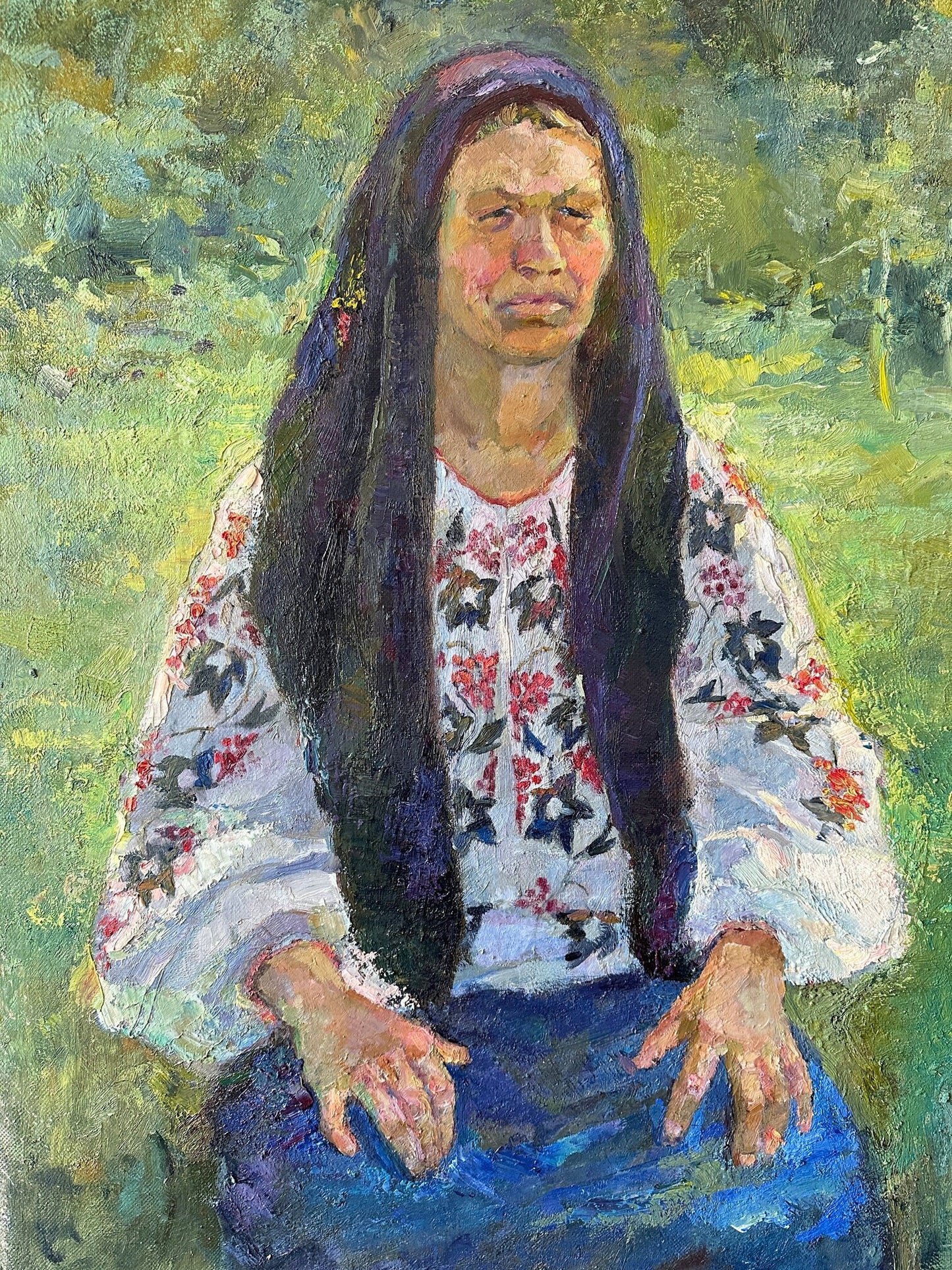 Original oil painting, gift, ukrainian painting, vintage, wall art, impressionism, portrait, Grandmother, artist O. Titarenko