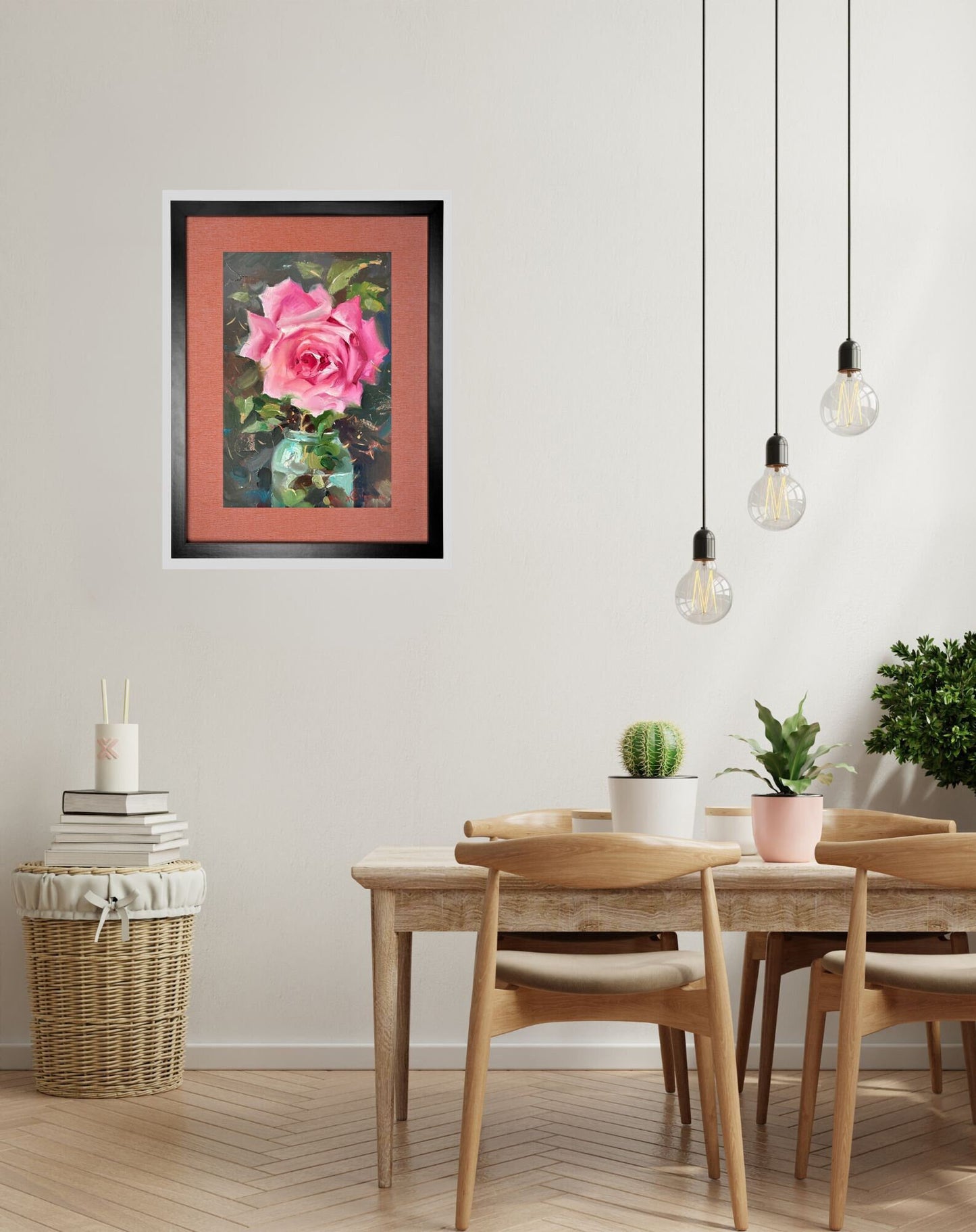 Original painting, gift, ukrainian painting, vintage, wall painting, still life, flower painting, Rose, artist Y. Suprunchuk