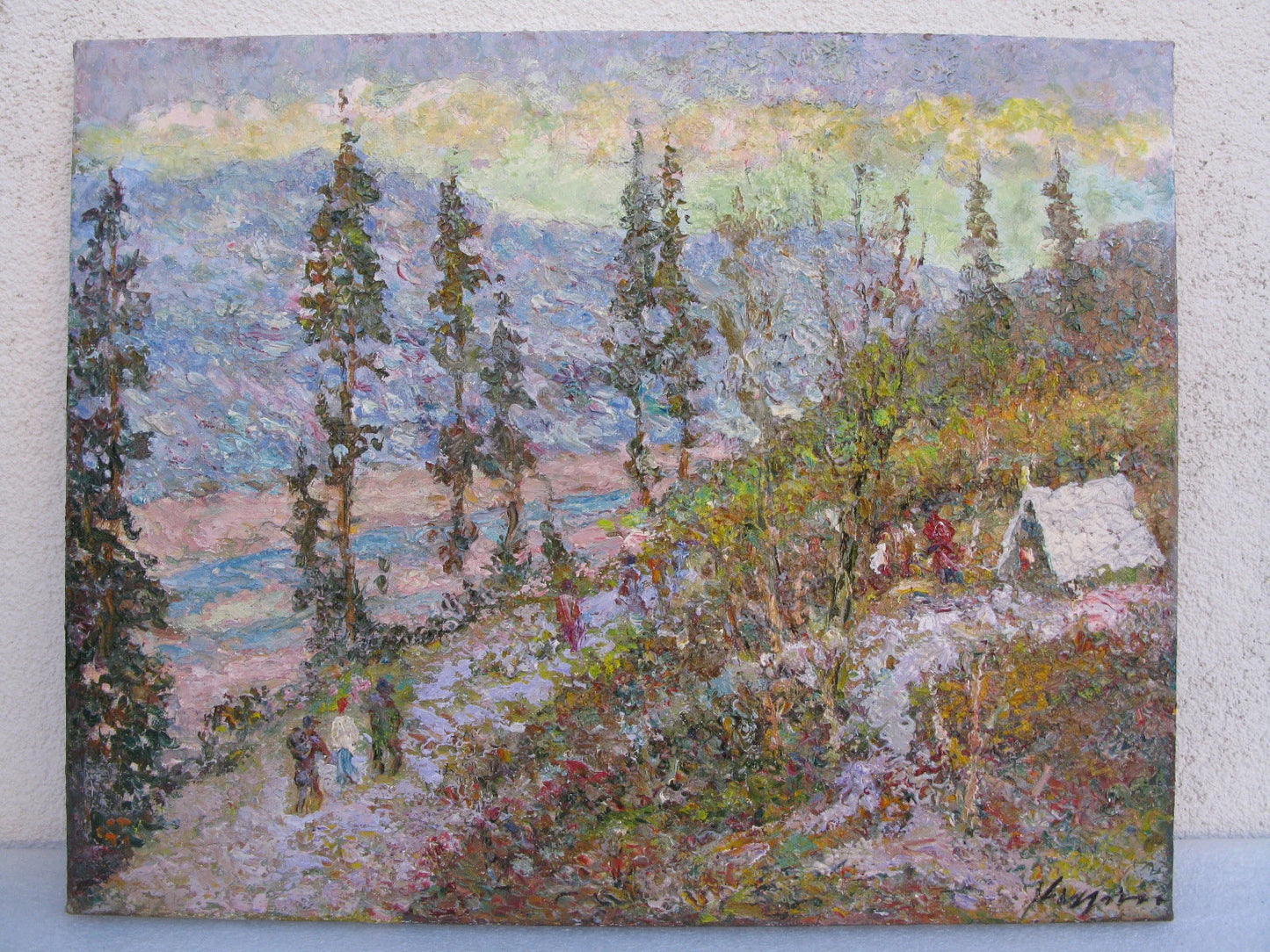 ORIGINAL PAINTING, oil painting, vintage realism, modern painting, impressionism, rural landscape, Mountains, artist V. Kirilkov