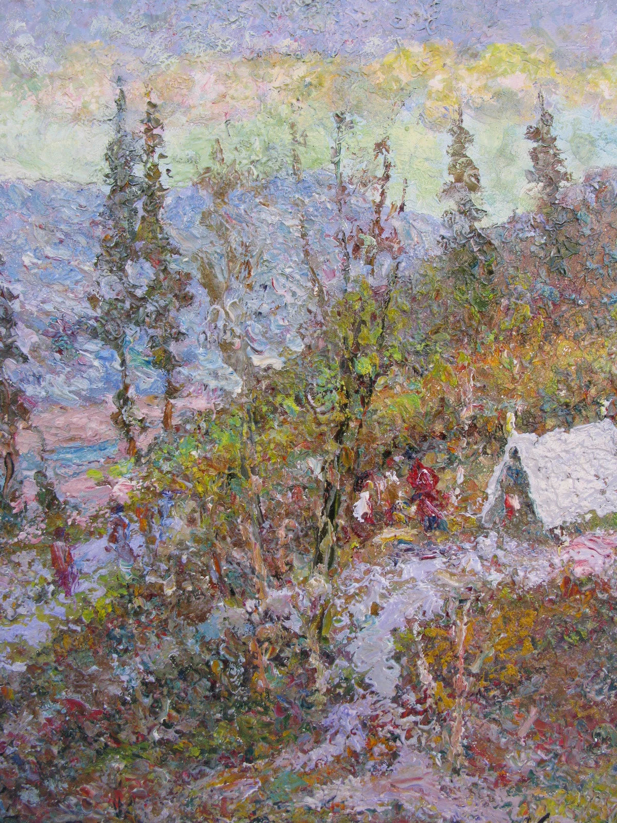 ORIGINAL PAINTING, oil painting, vintage realism, modern painting, impressionism, rural landscape, Mountains, artist V. Kirilkov