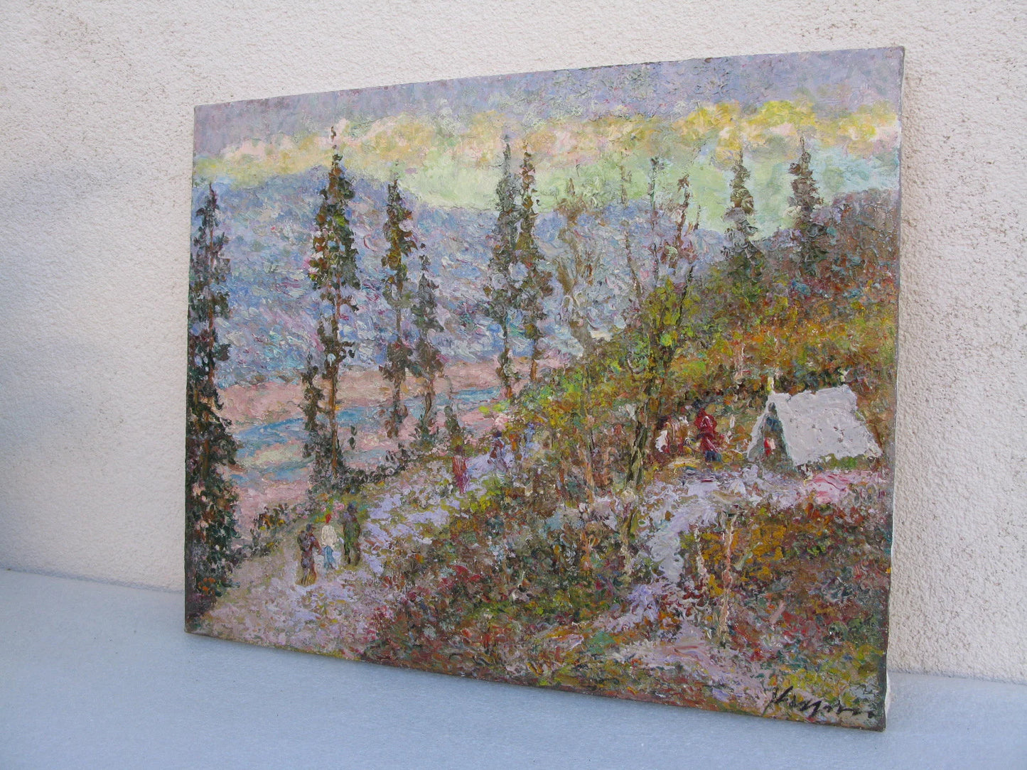 ORIGINAL PAINTING, oil painting, vintage realism, modern painting, impressionism, rural landscape, Mountains, artist V. Kirilkov