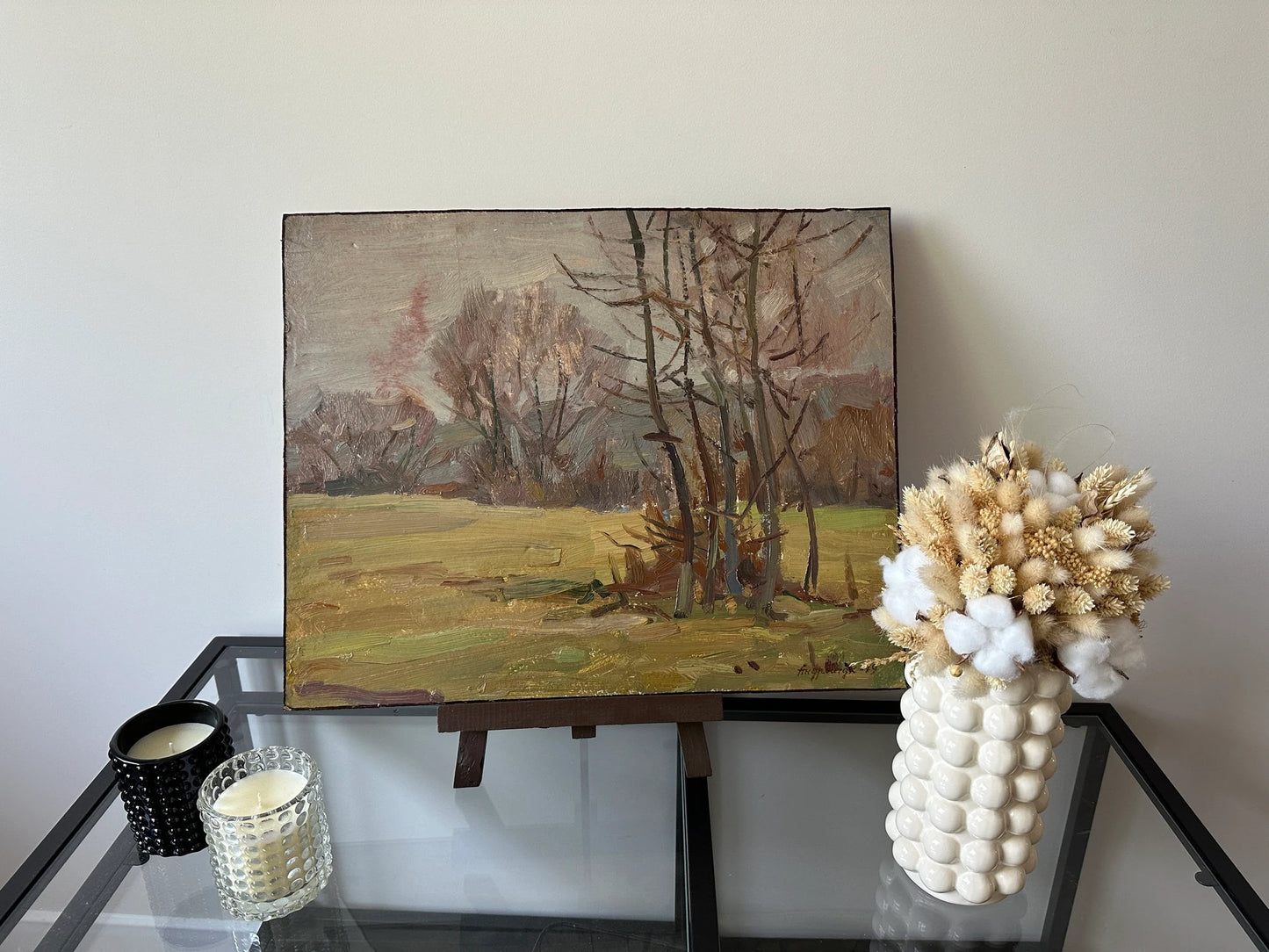 Original painting, ukrainian painting, vintage, wall art, impressionism, landscape, Autumn day, artist M. Andriychuk