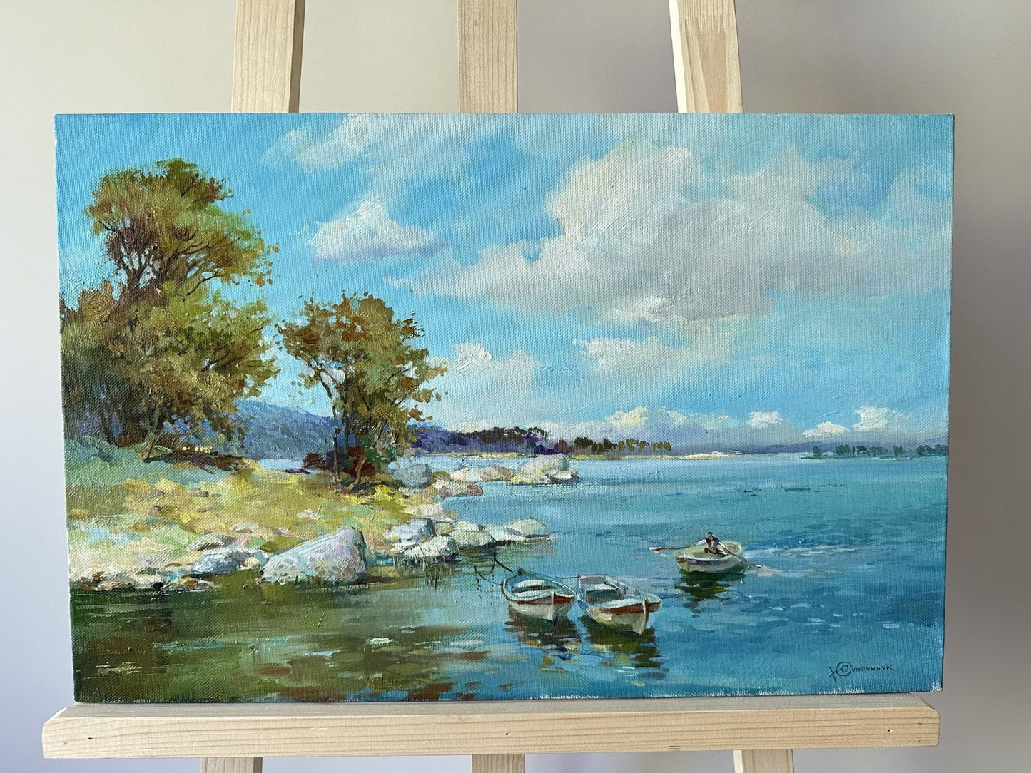 ORIGINAL PAINTING, vintage oil painting, modern painting, oil painting, impressionism, landscape, Summer day, Y. Suprunchuk