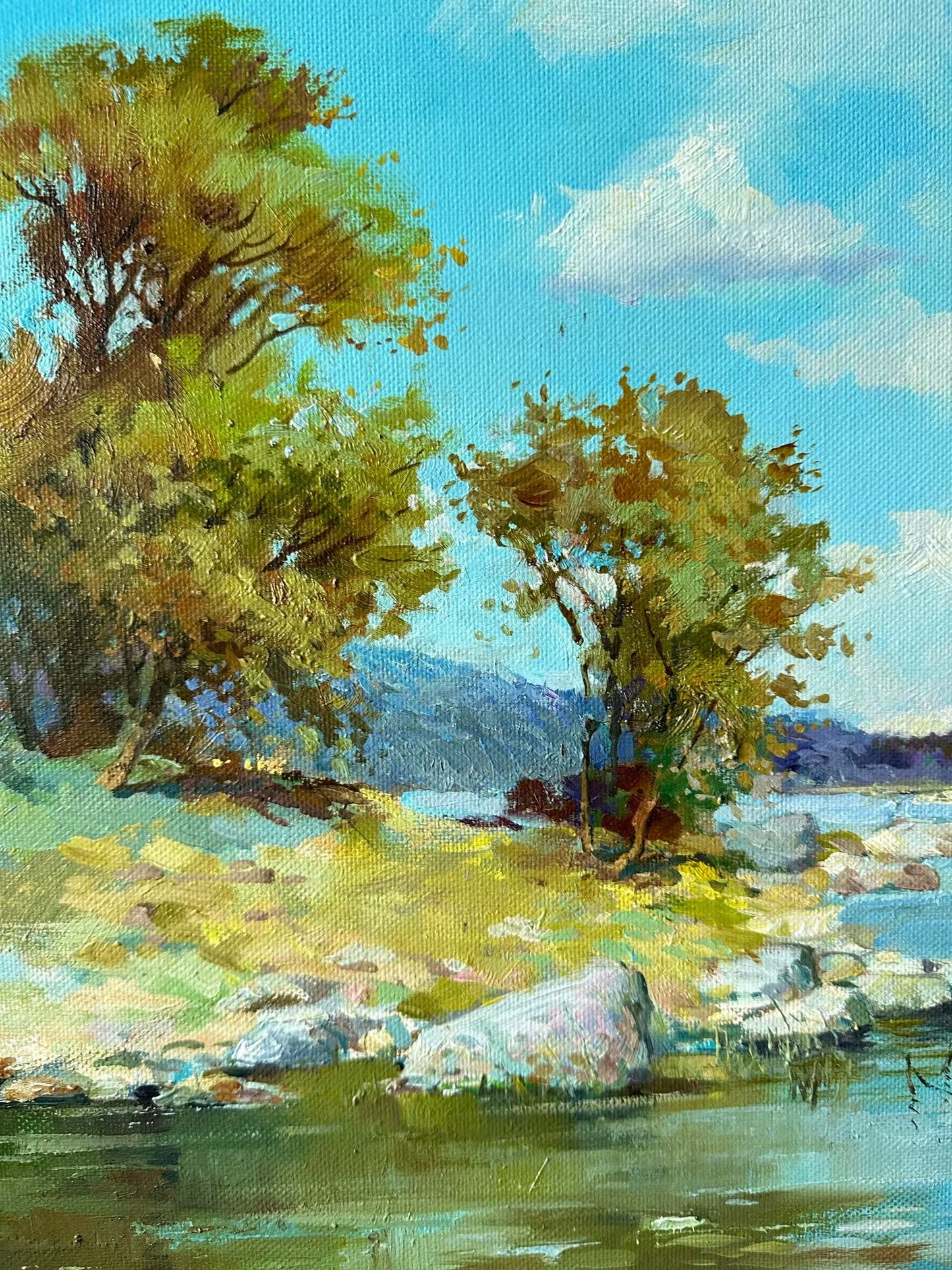 ORIGINAL PAINTING, vintage oil painting, modern painting, oil painting, impressionism, landscape, Summer day, Y. Suprunchuk