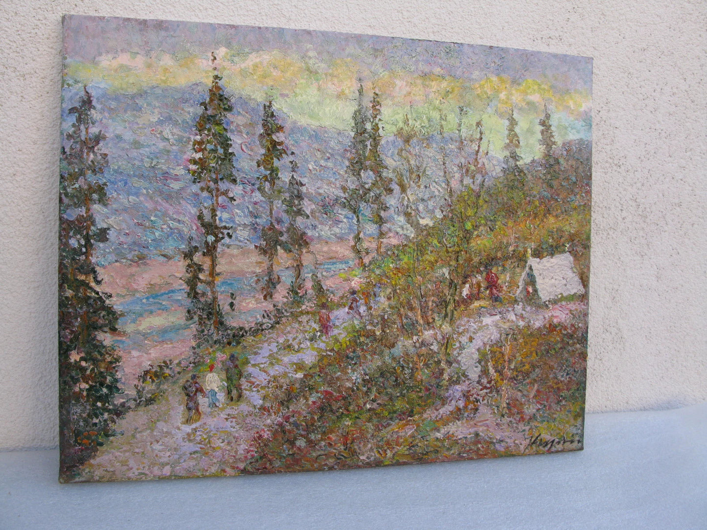 ORIGINAL PAINTING, oil painting, vintage realism, modern painting, impressionism, rural landscape, Mountains, artist V. Kirilkov