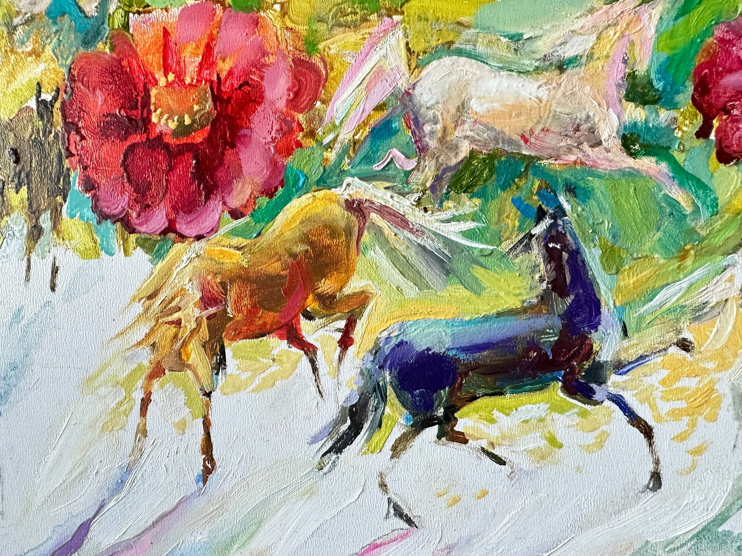 Original painting, gift, ukrainian painting, wall painting, animals, flower painting, landscape, flower dream, artist N. Chernyakhovskaya